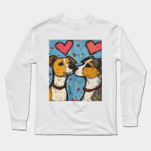 Dog Love 2024 Valentines Day Drawing Long Sleeve T-Shirt